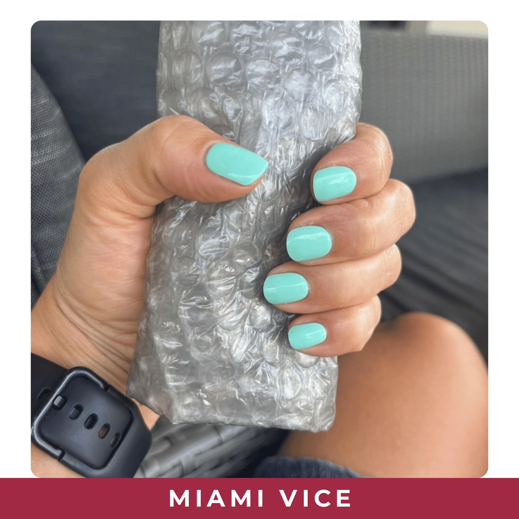 PINKYPACT Miami Vice – neonpink-türkise UV Gel Nagelfolie, Farbswatch