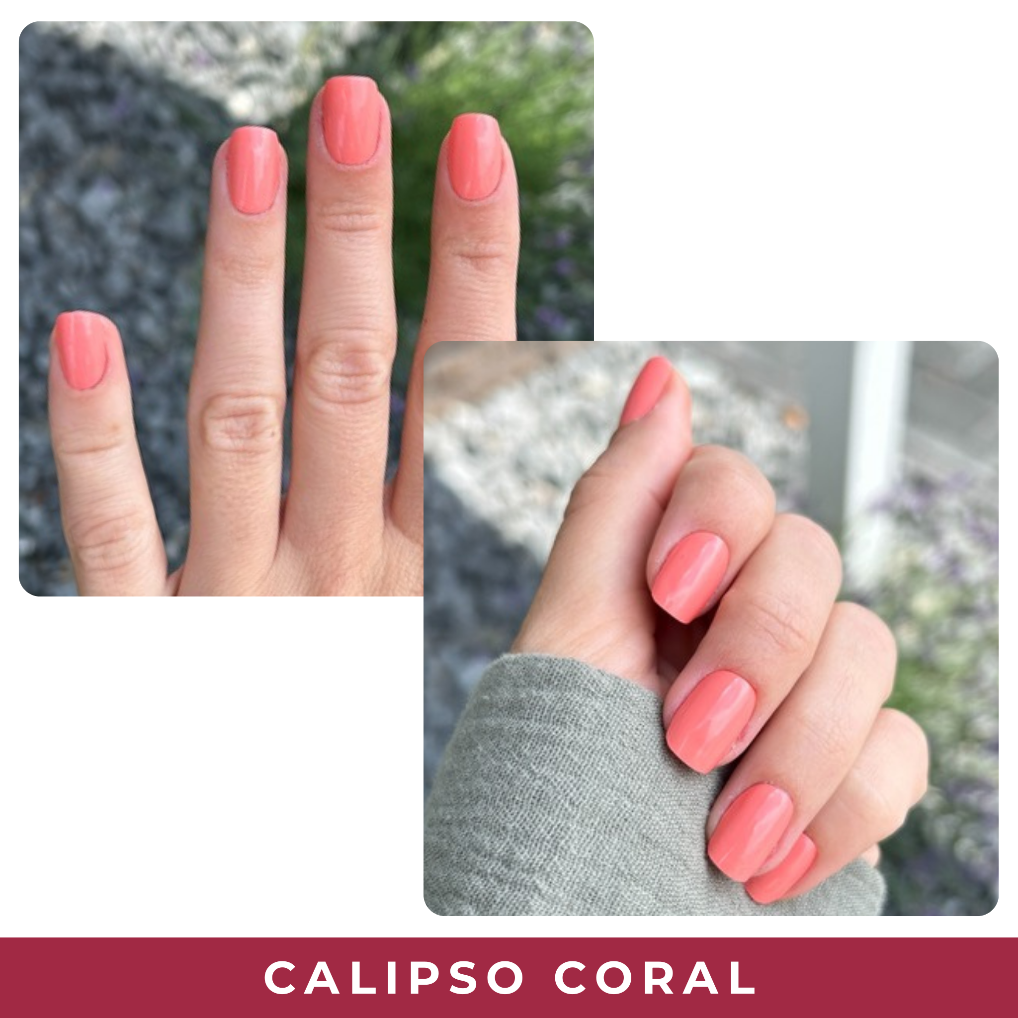 PINKYPACT Calipso Coral – korallfarbene UV Gel Nagelfolie, Farbswatch