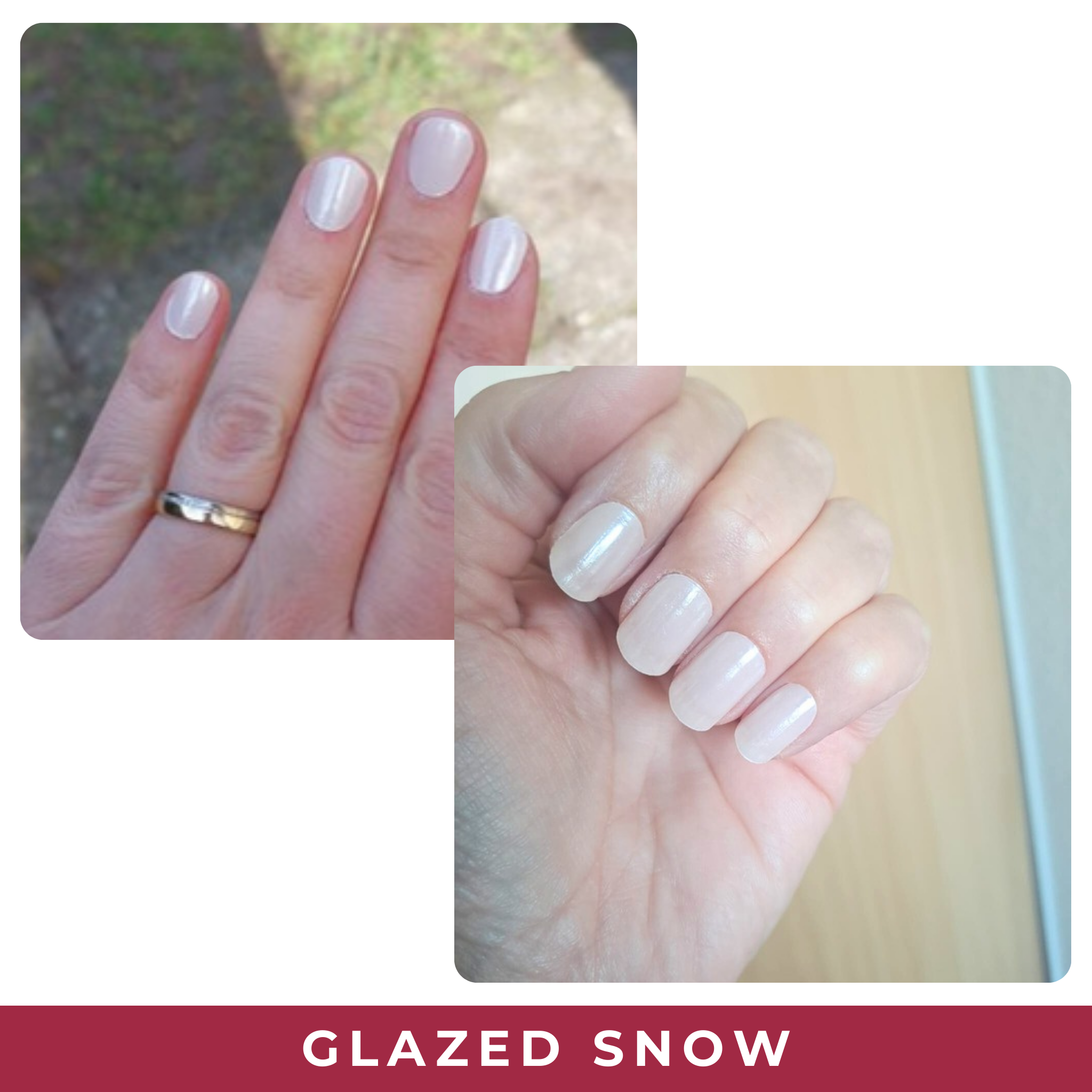 PINKYPACT Glazed Snow – glasiertes Schneeweiß UV Gel Nagelfolie, Farbswatch