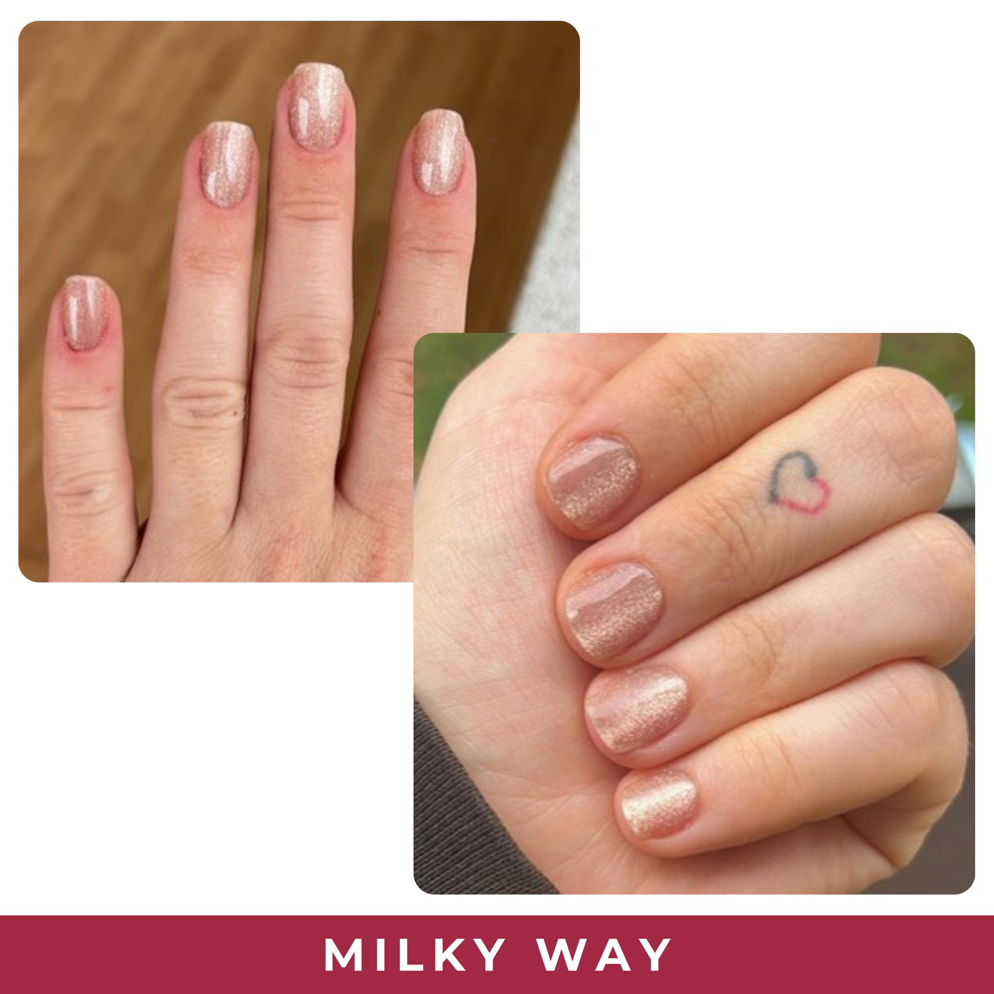 PINKYPACT Milky Way – milchig-weiße UV Gel Nagelfolie, Farbswatch