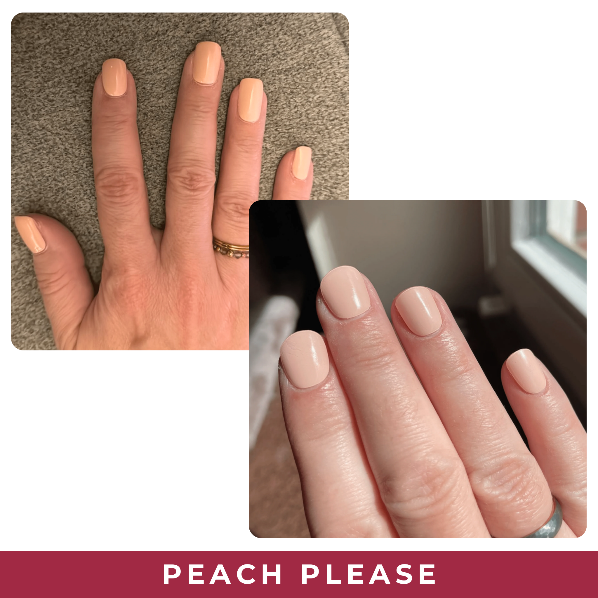 PINKYPACT Peach Please – pfirsichfarbene UV Gel Nagelfolie, Farbswatch