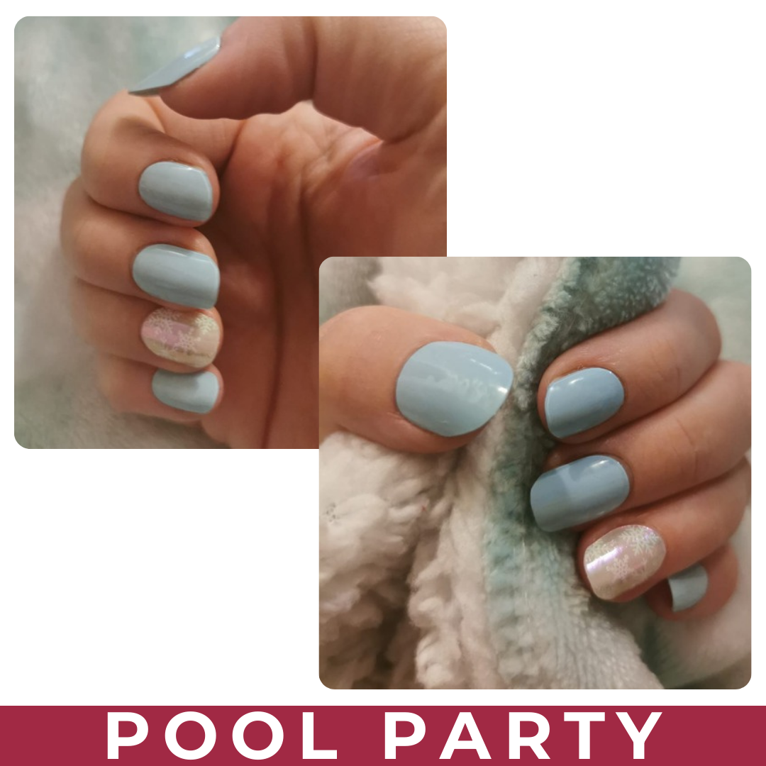 PINKYPACT Pool Party – aquafarbene UV Gel Nagelfolie, Farbswatch