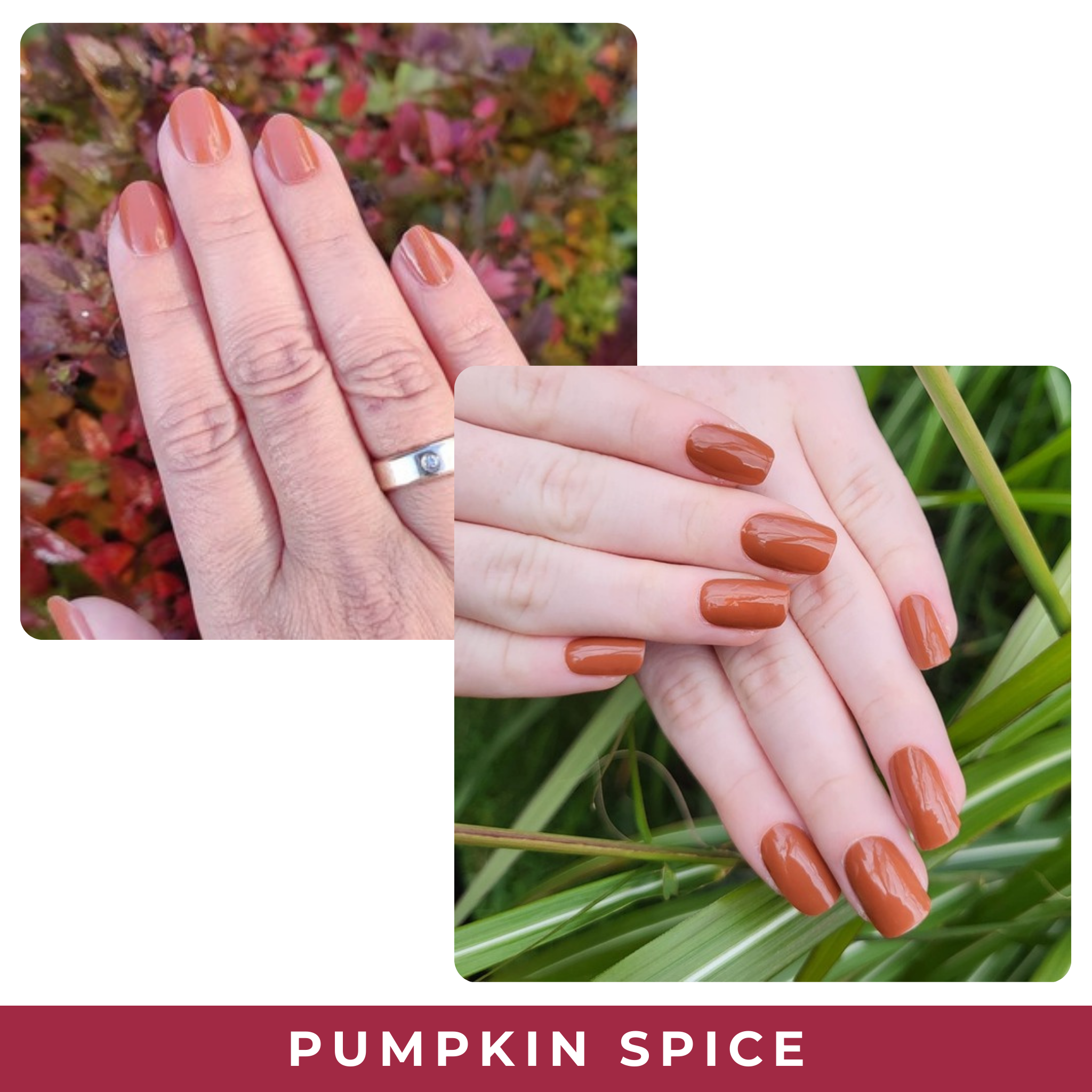 PINKYPACT Pumpkin Spice – warmorange UV Gel Nagelfolie, Farbswatch