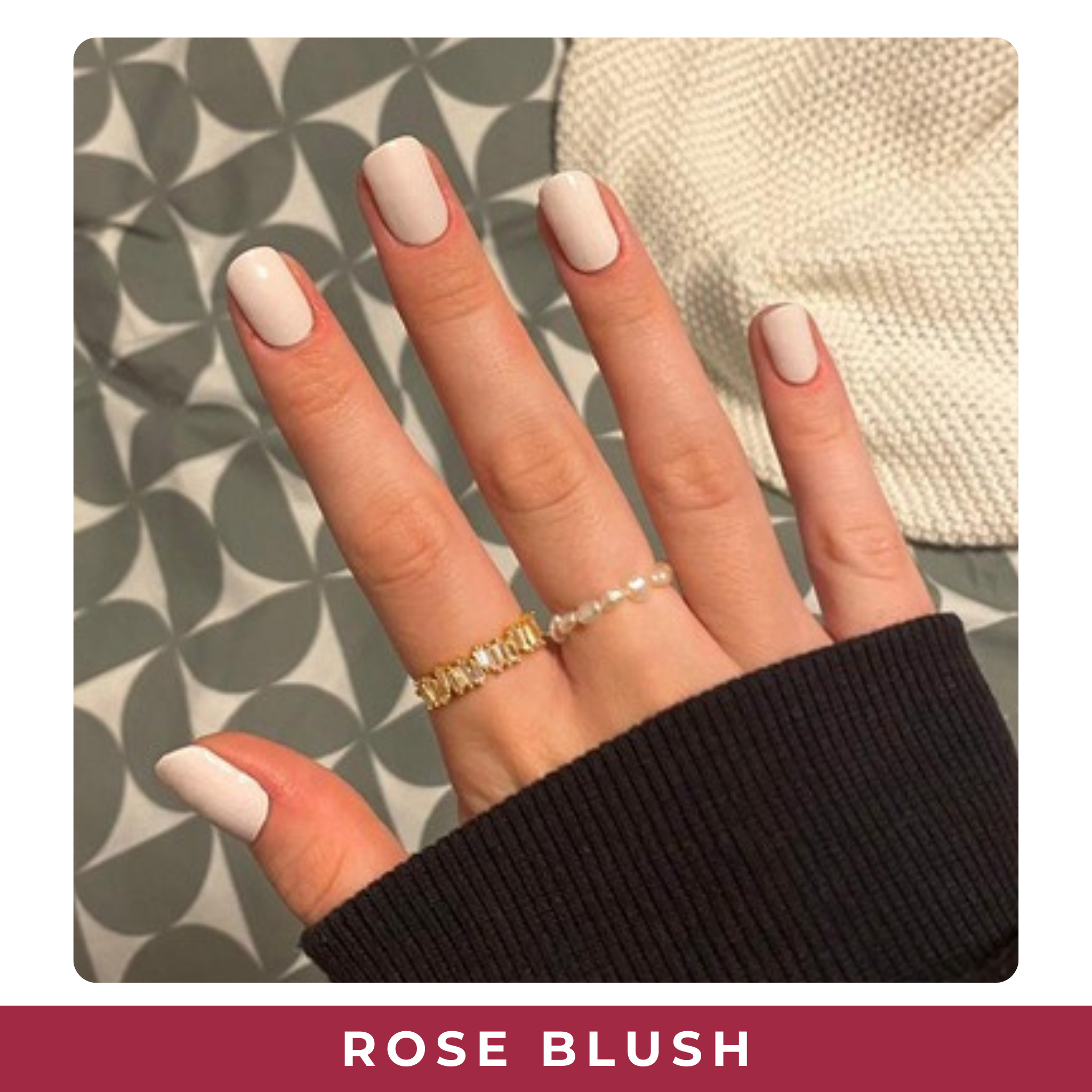PINKYPACT Rose Blush – zartrosa UV Gel Nagelfolie, Farbswatch