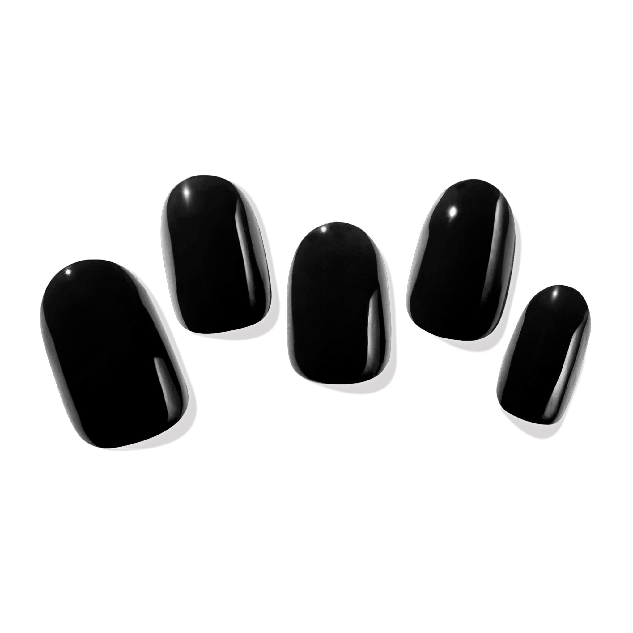 PINKYPACT All Black – UV Gel Nagelfolie auf Fingernägeln