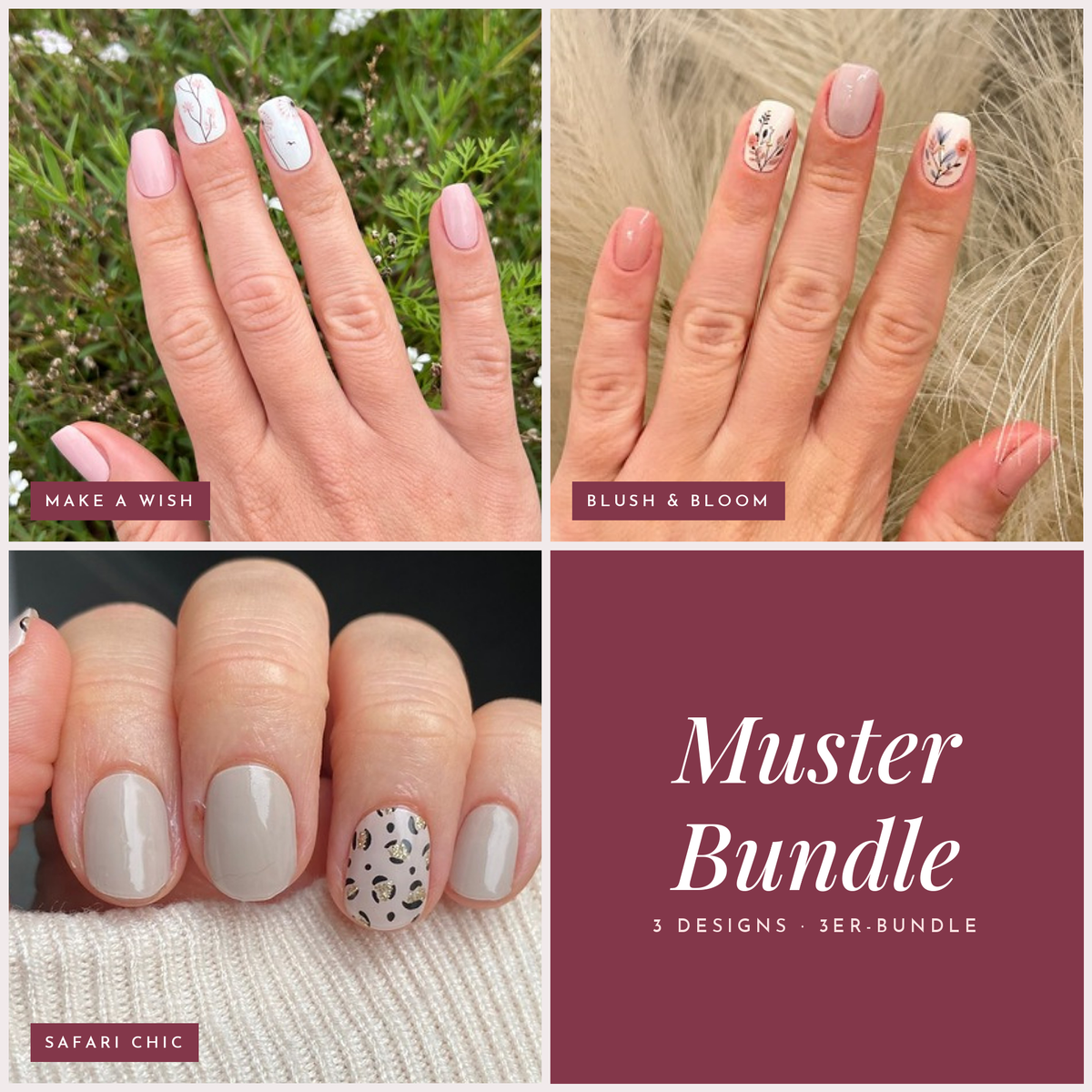 Muster Bundle: Tragefotos der 3 Designs