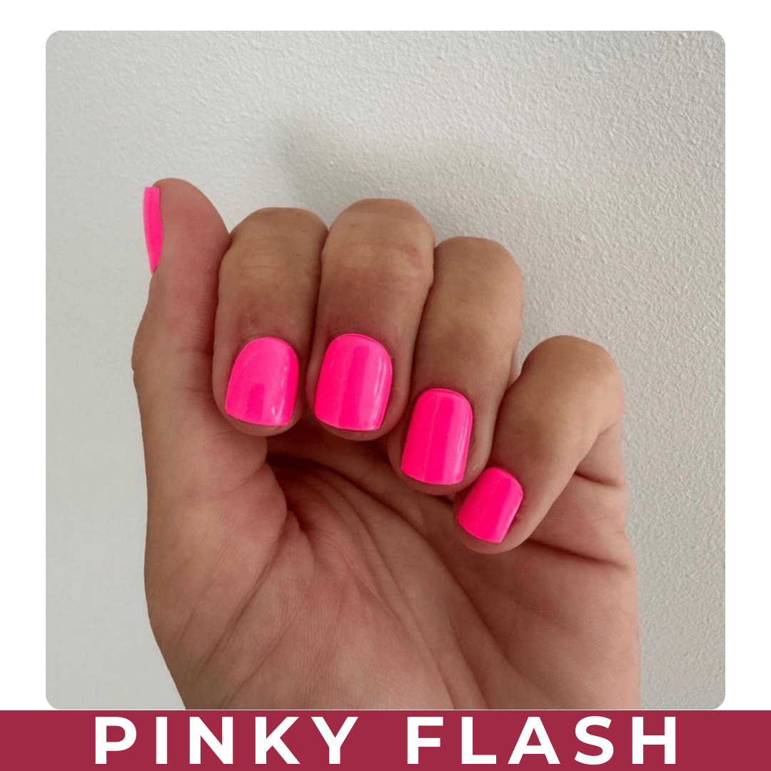 PINKYPACT Pinky Flash – leuchtendes Pink UV Gel Nagelfolie, Farbswatch
