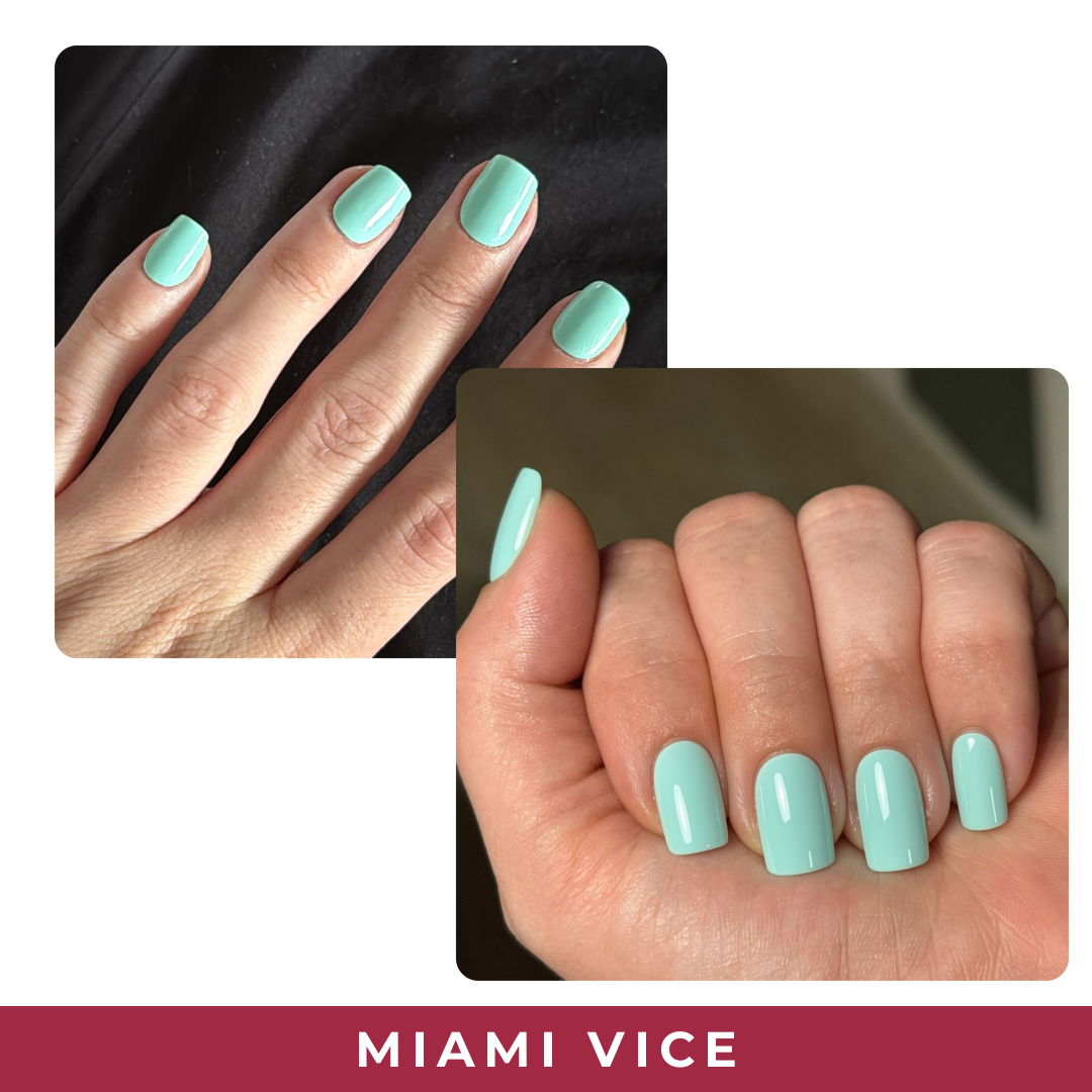 PINKYPACT Miami Vice – neonpink-türkise UV Gel Nagelfolie, Farbswatch