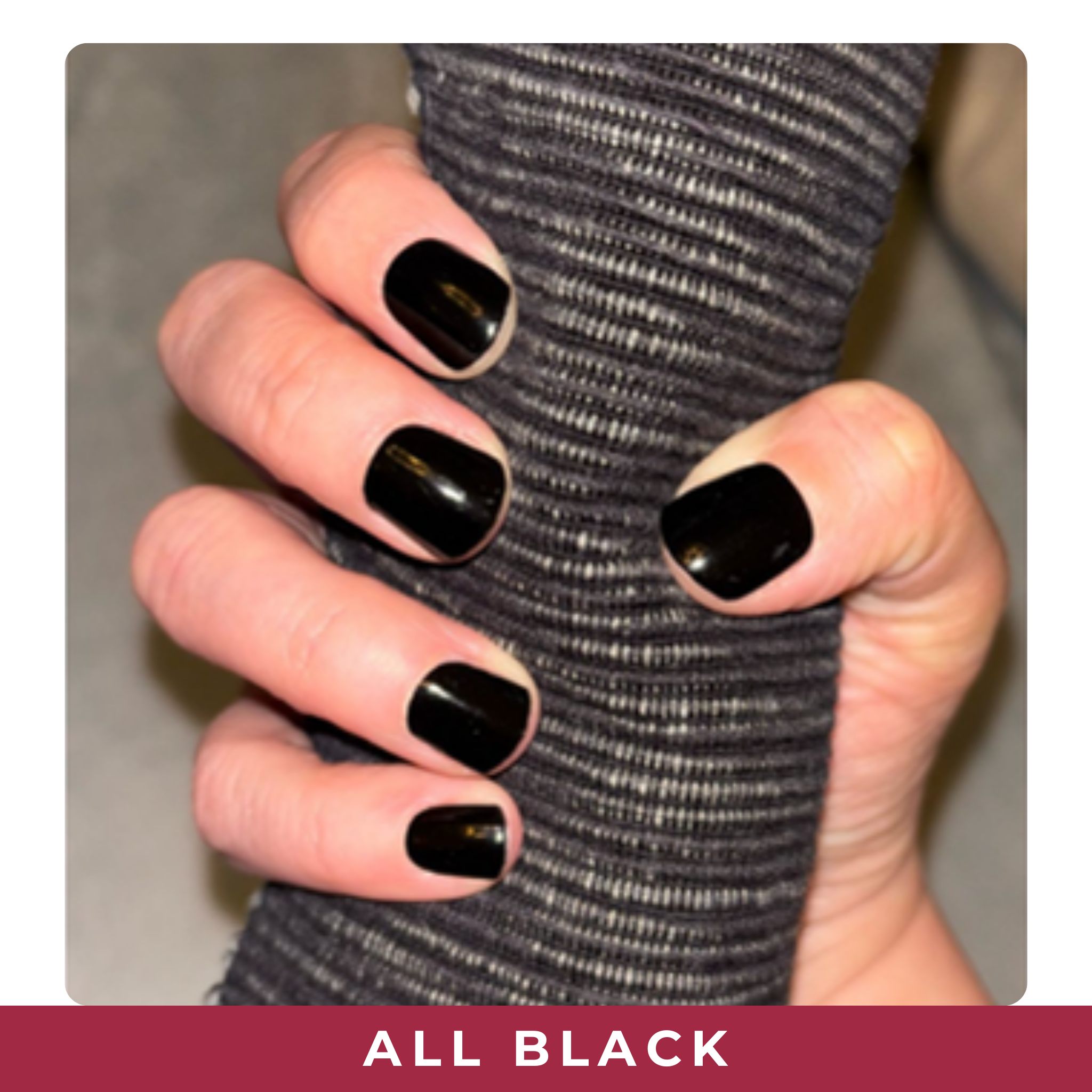 PINKYPACT All Black – tiefschwarze UV Gel Nagelfolie, Farbswatch