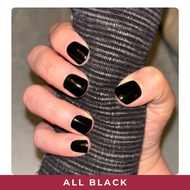 PINKYPACT All Black – tiefschwarze UV Gel Nagelfolie, Farbswatch
