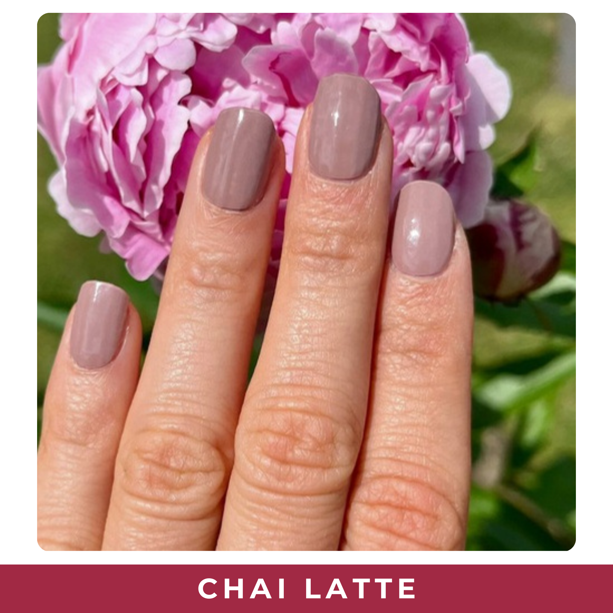 PINKYPACT Chai Latte – warmes Zimt-Braun UV Gel Nagelfolie, Farbswatch