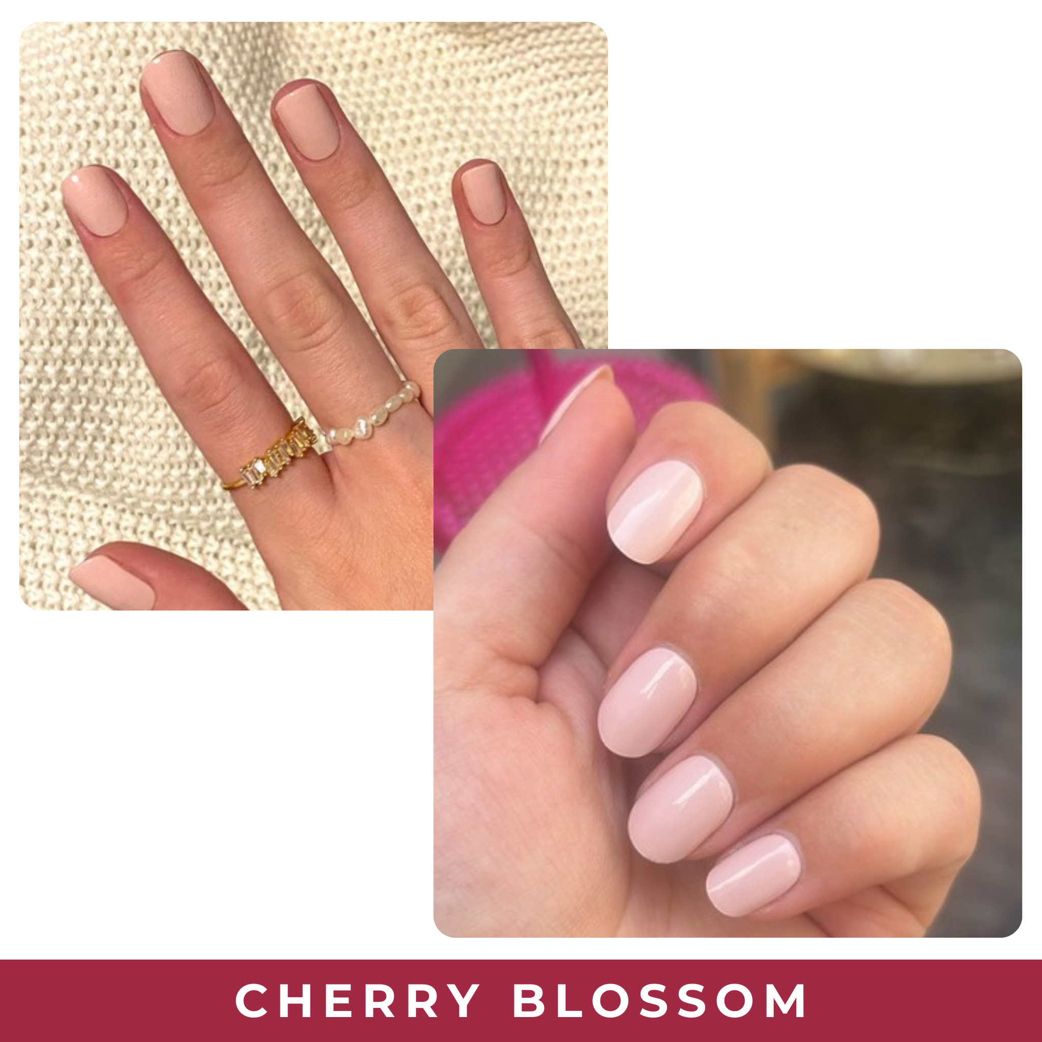 PINKYPACT Cherry Blossom – zartrosa Kirschblüten UV Gel Nagelfolie, Farbswatch