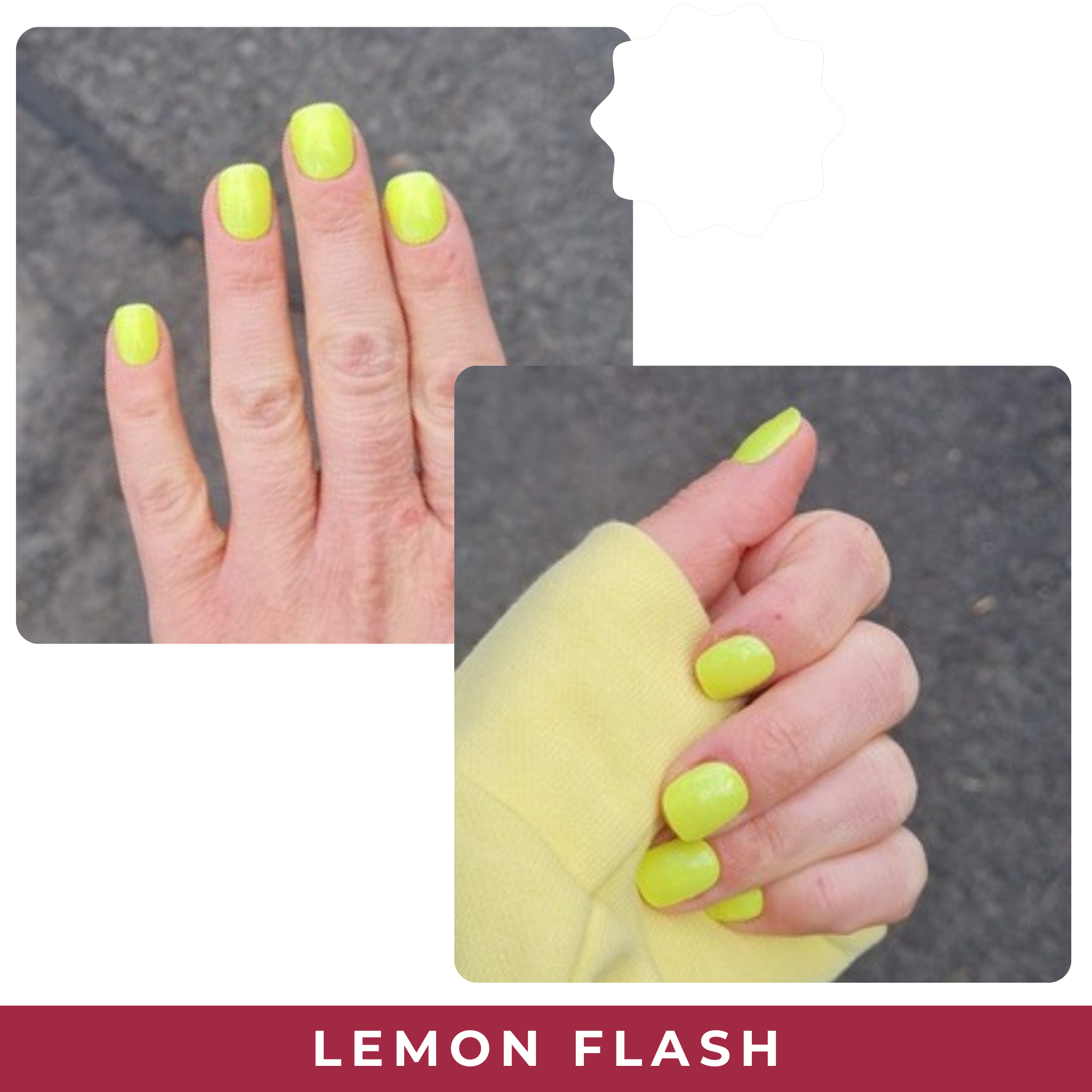 PINKYPACT Lemon Flash – leuchtendes Neongelb UV Gel Nagelfolie, Farbswatch