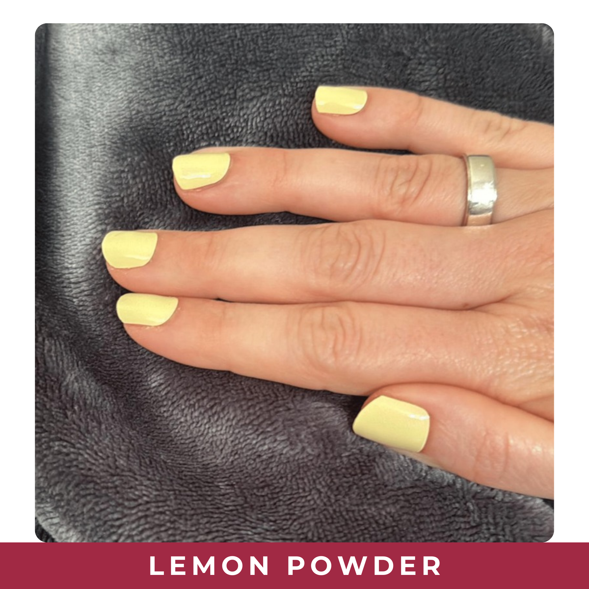 PINKYPACT Lemon Powder – zitronenfarbene UV Gel Nagelfolie, Farbswatch
