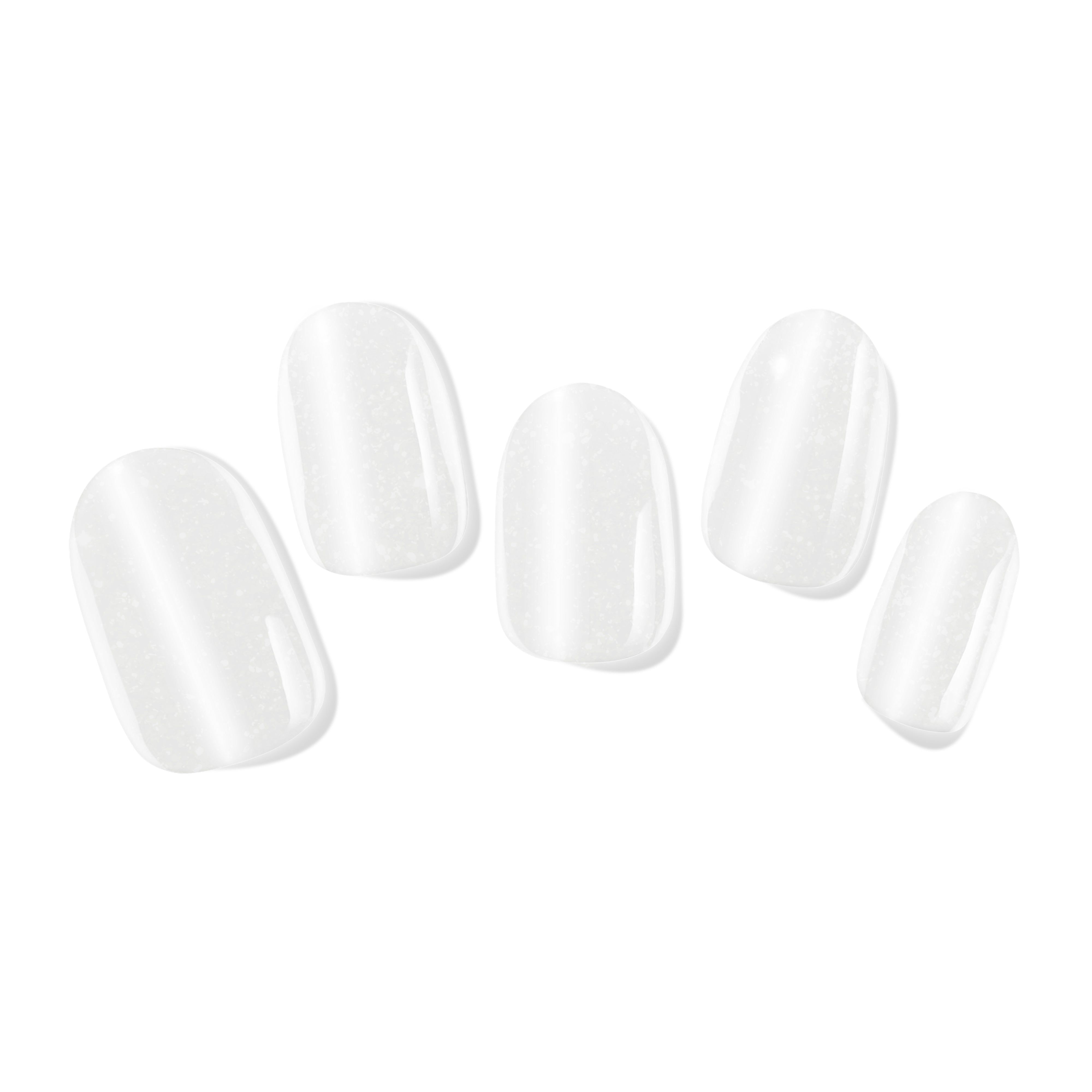 PINKYPACT Glazed Snow – UV Gel Nagelfolie auf Fingernägeln