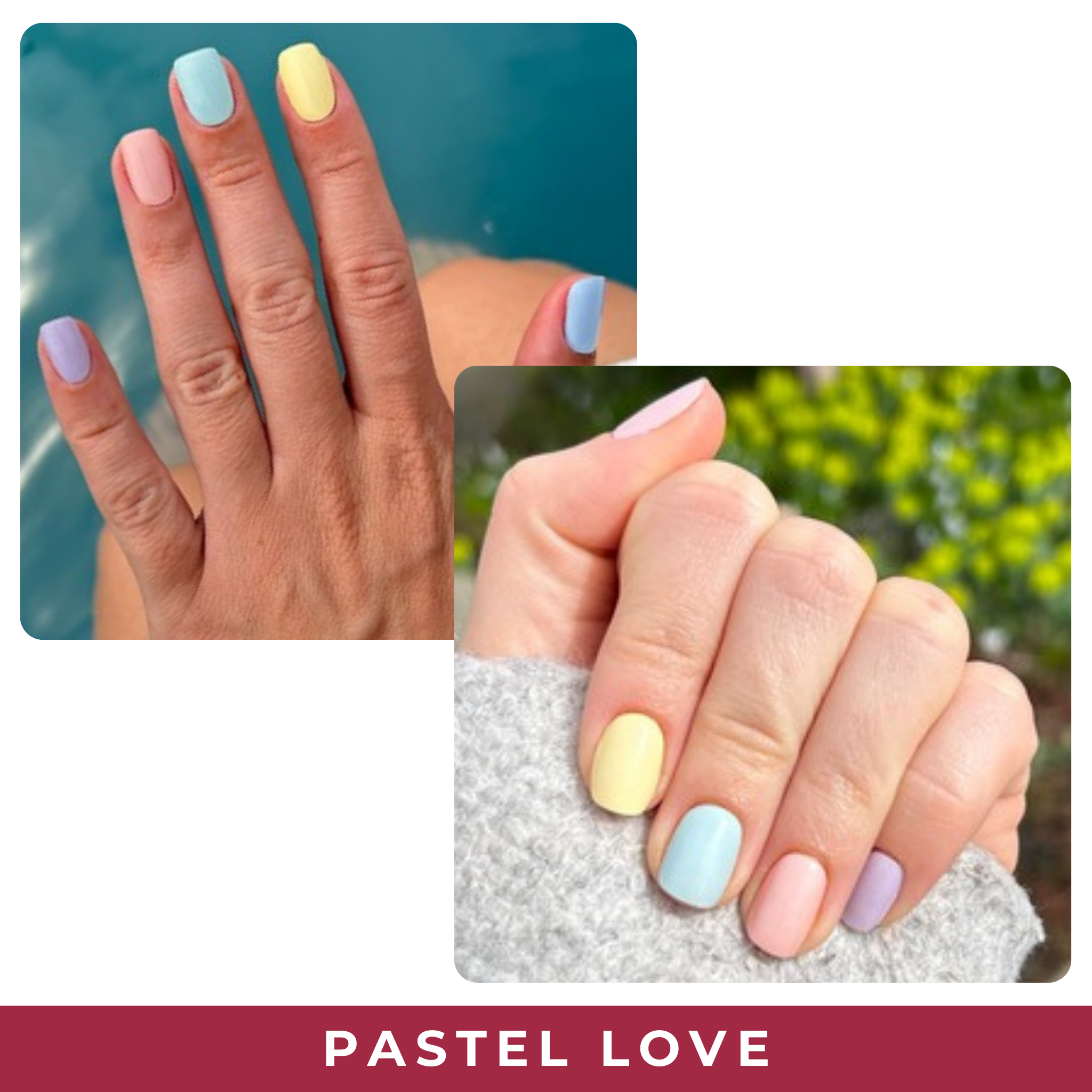 PINKYPACT Pastel Love – pastellfarbene UV Gel Nagelfolie, Farbswatch