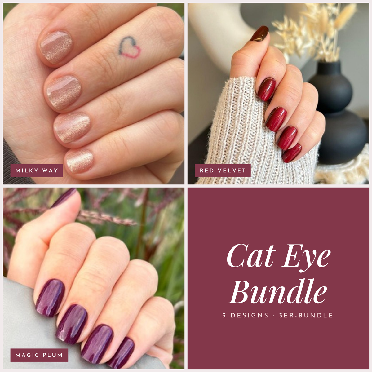 Cat Eye Bundle: Tragefotos der 3 Designs