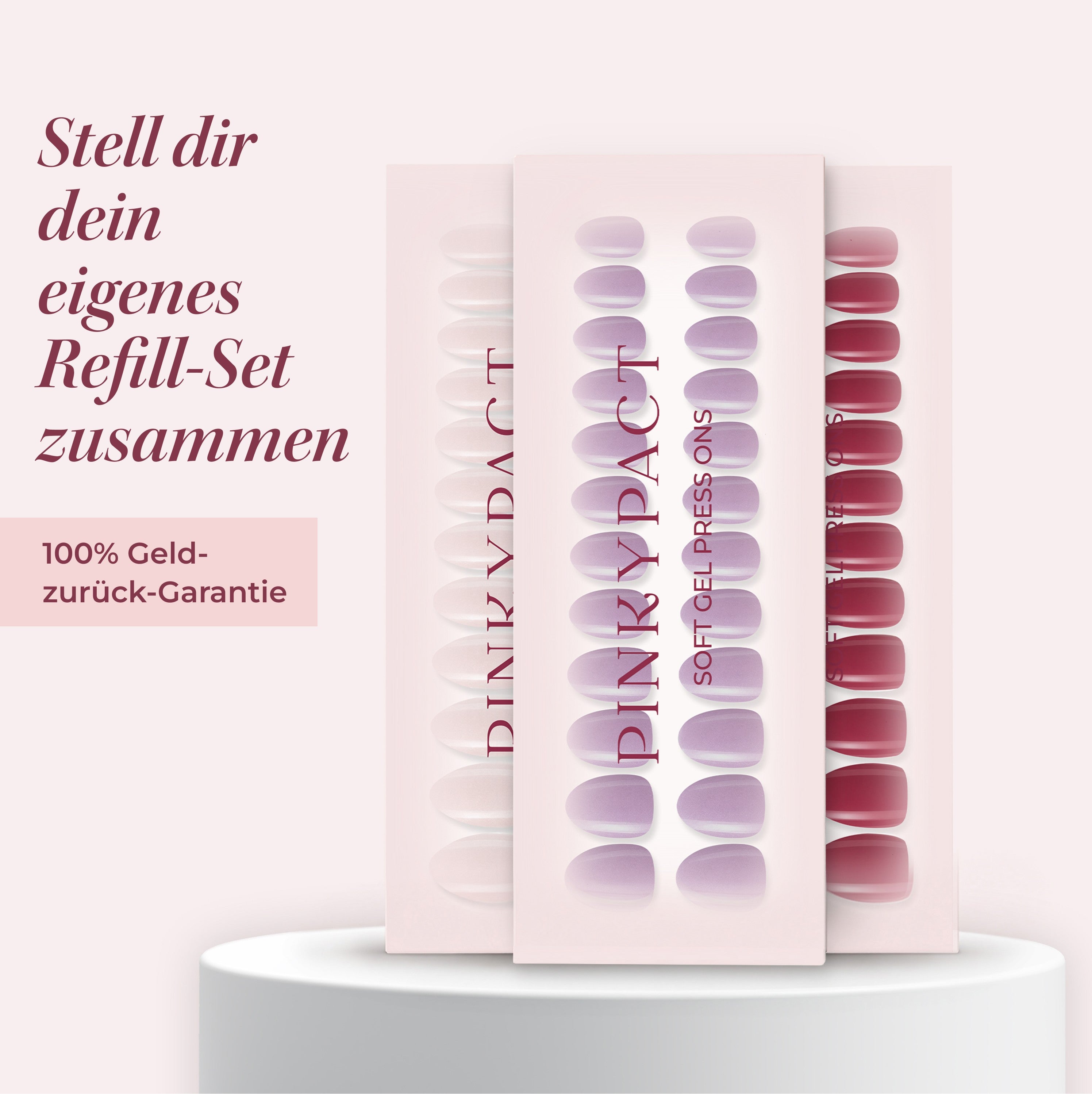 PINKYPACT Press-On Refill-Set Basic – 2 Designs inkl. gratis Glue Pads #Set_Basic