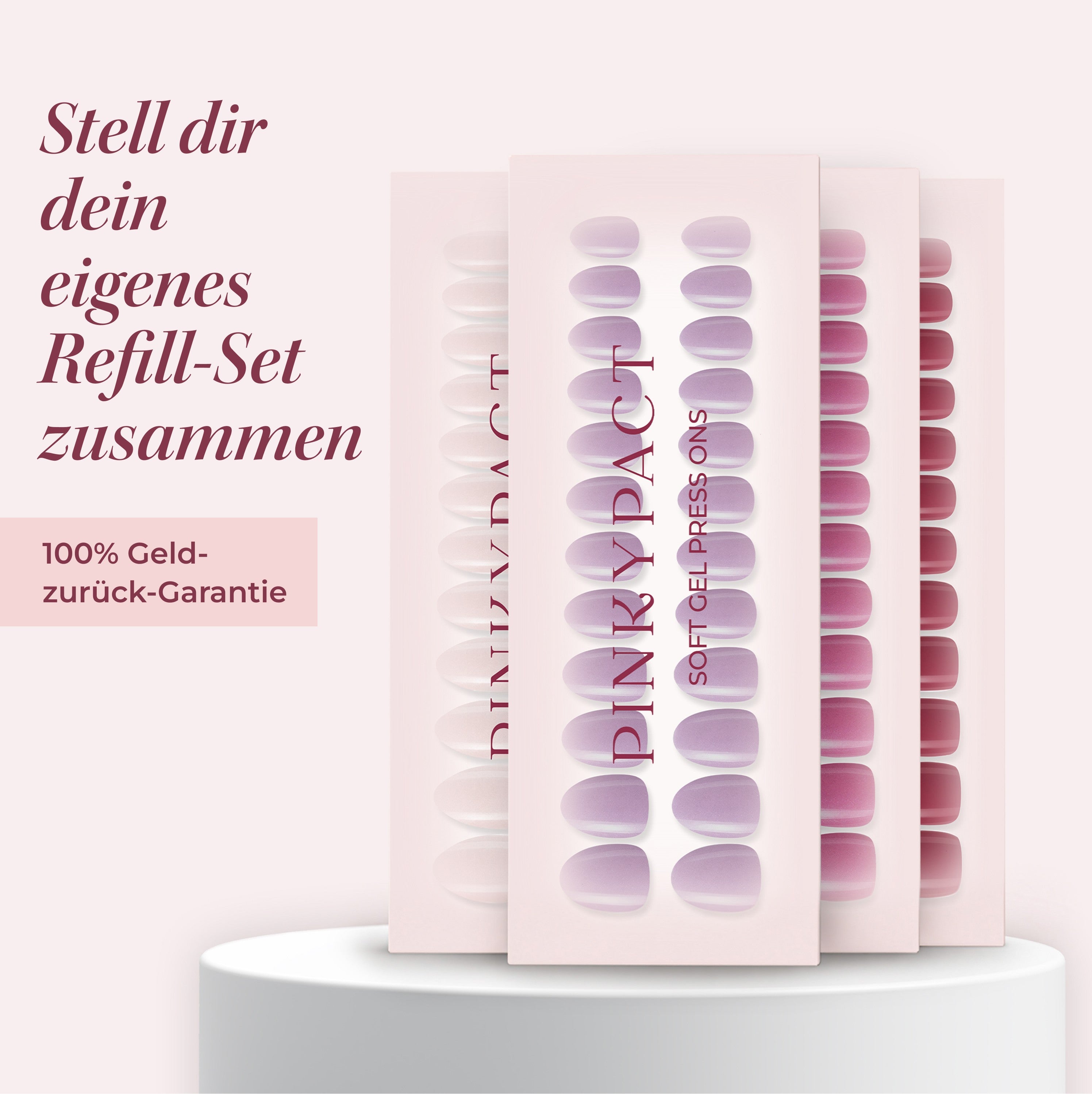 PINKYPACT Press-On Refill-Set Standard – 4 Designs inkl. gratis Glue Pads #Set_Standard
