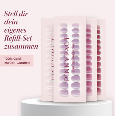 PINKYPACT Press-On Refill-Set Standard – 4 Designs inkl. gratis Glue Pads #Set_Standard